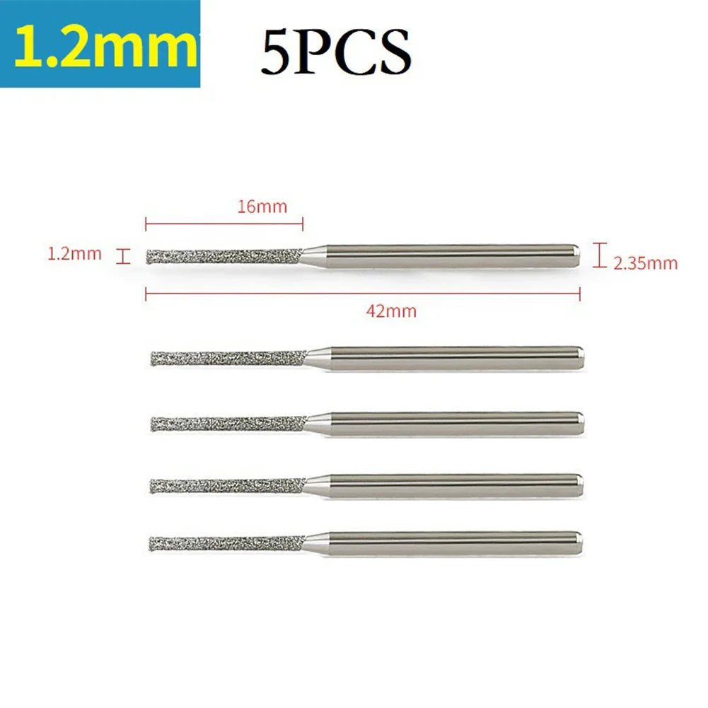 Diamond Drill Bits for Glass & Jewelry – 5 Pack (0.8–2.5mm)