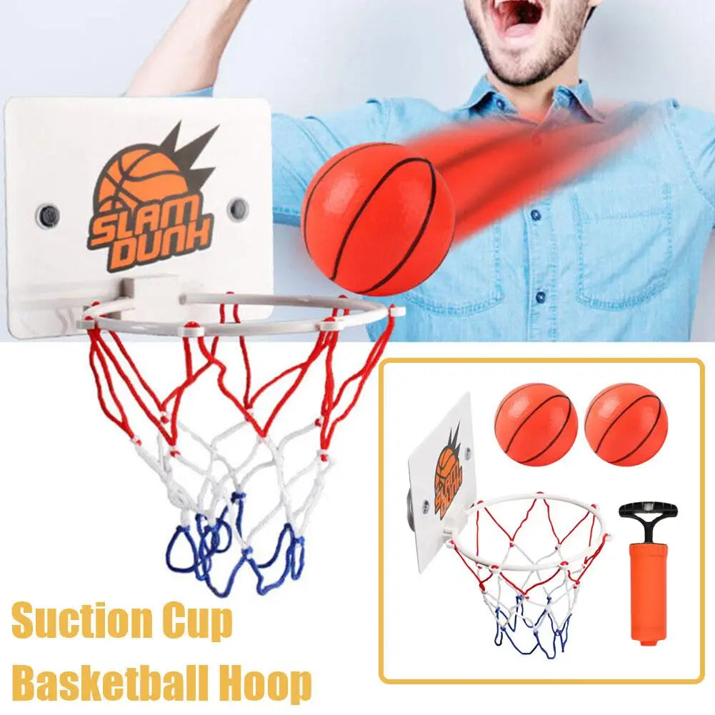 Mini Indoor Basketball Hoop Set with 2 Balls – Suction Cup