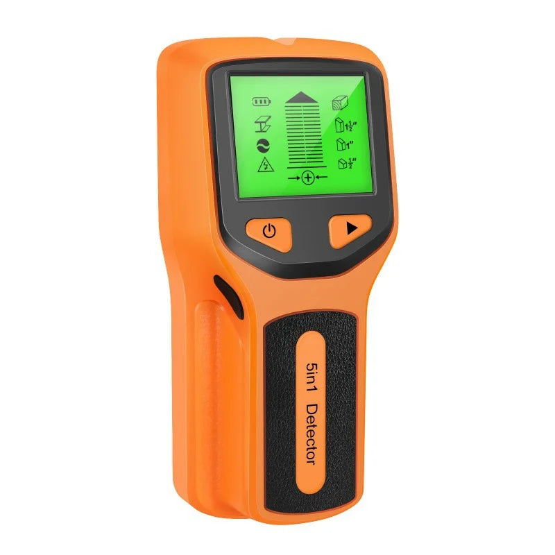 5-in-1 Wall Detector with LCD Display, Digital Handheld Scanner for AC Wire Metal Wood Pipe & Cable Accurate Locator Stud Finder Peaceful Pleasures Health and Wellness Orange
