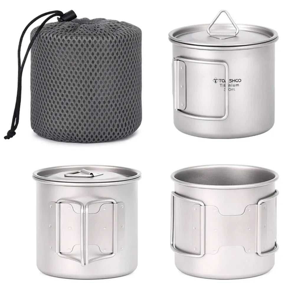 TOMSHOO Portable Cup Camping Picnic Water Mug Foldable Handle