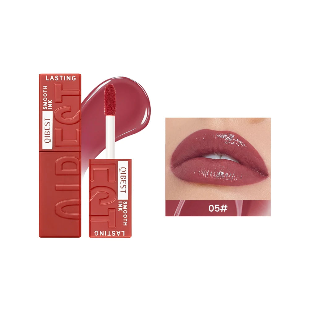 QIBEST 8 Colors Nude Watery Lip Gloss Long Lasting Liquid Lipstick Not Fading Sexy Red Purple Lip Glaze Lip Tint Women Makeup Peaceful Pleasures Health and Wellness 05