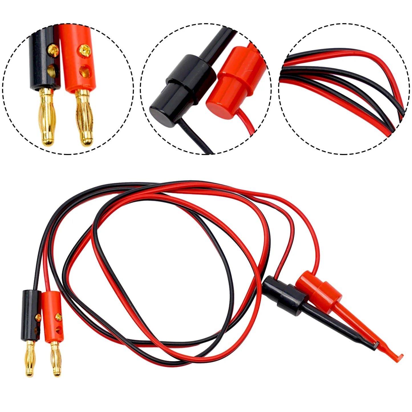 4mm Banana Plug to Test Hook Clip Adapter for Multimeter 2PCS