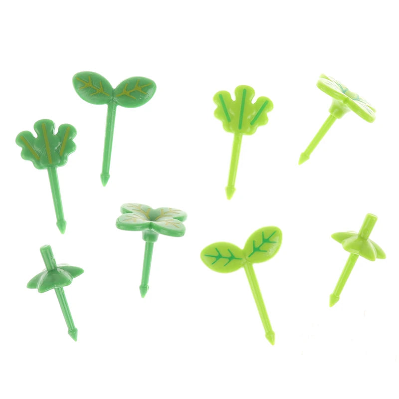 8-Piece Mini Leaf Fruit Forks | Bento Box Picks for Kids