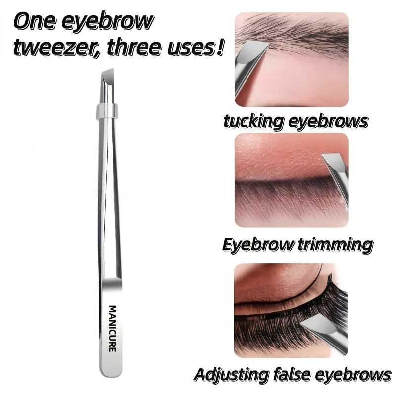 High-Quality Stainless Steel Tweezers, Multi-Functional Eyebrow Trimmer, Mustache Grooming Tool, Precision Hair Removal Peaceful Pleasures Health and Wellness