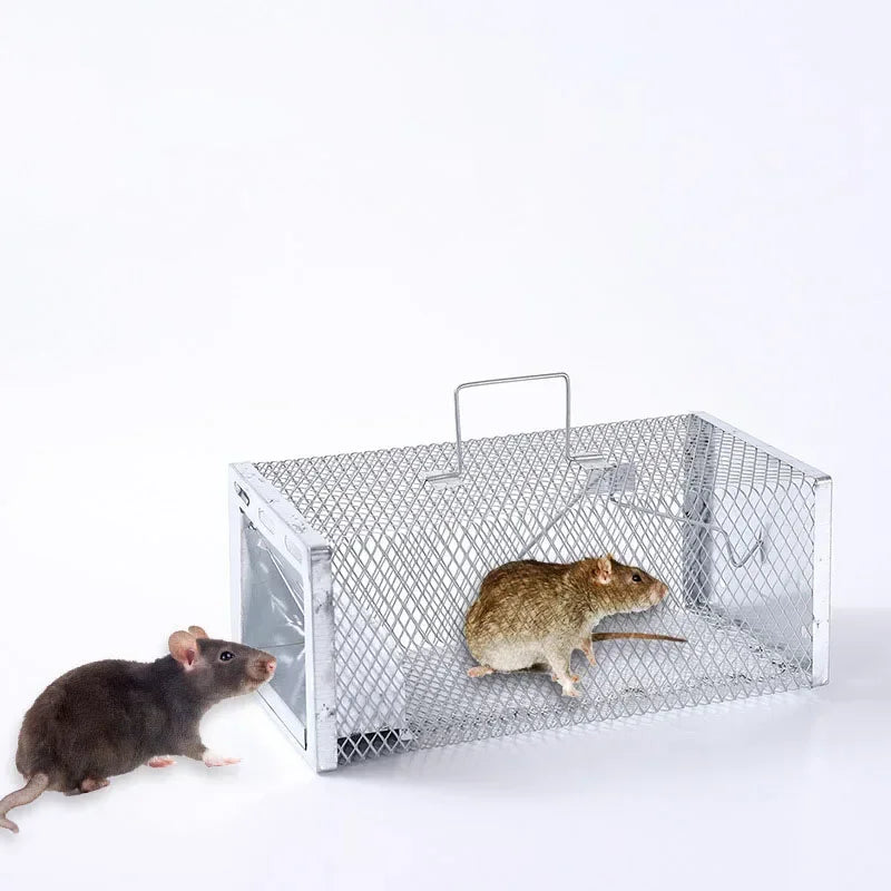 Automatic Continuous Catch Mouse Trap Galvanized Metal Rat Cage for Small Rodents Squirrels Humane Reusable Indoor Outdoor Peaceful Pleasures Health and Wellness