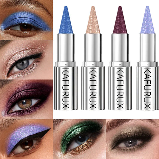 KAFURUX Metallic Glitter Eyeshadow Stick | 12 Colors, Waterproof Eyeshadow Stick Oasis Select