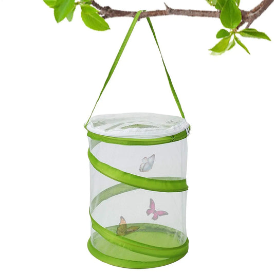 Foldable Butterfly & Caterpillar Mesh Habitat Cage | Insect Net Insect Habitat Cage Peaceful Pleasures Health and Wellness