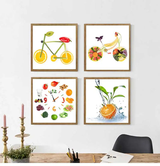 Lemon Bicycle Canvas Wall Art | Nordic Kitchen Bathroom Poster Canvas Wall Art Peaceful Pleasures Health and Wellness