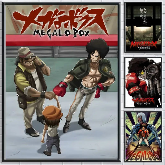 Megalobox Anime Poster HD Self-Adhesive Waterproof Wall Art Anime Wall Poster Peaceful Pleasures Health and Wellness