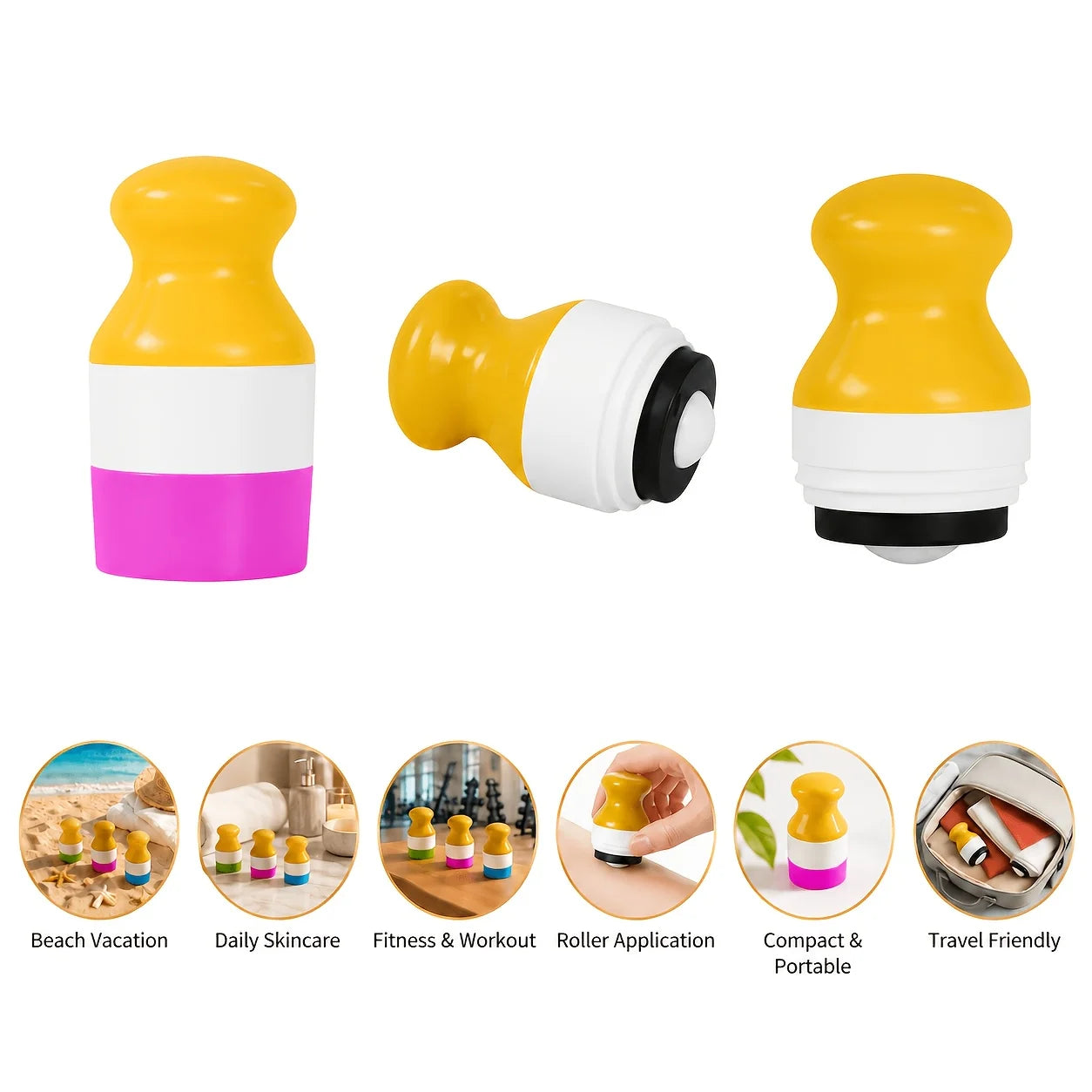Refillable Sunscreen Dispenser Roller Applicator Twistup Container