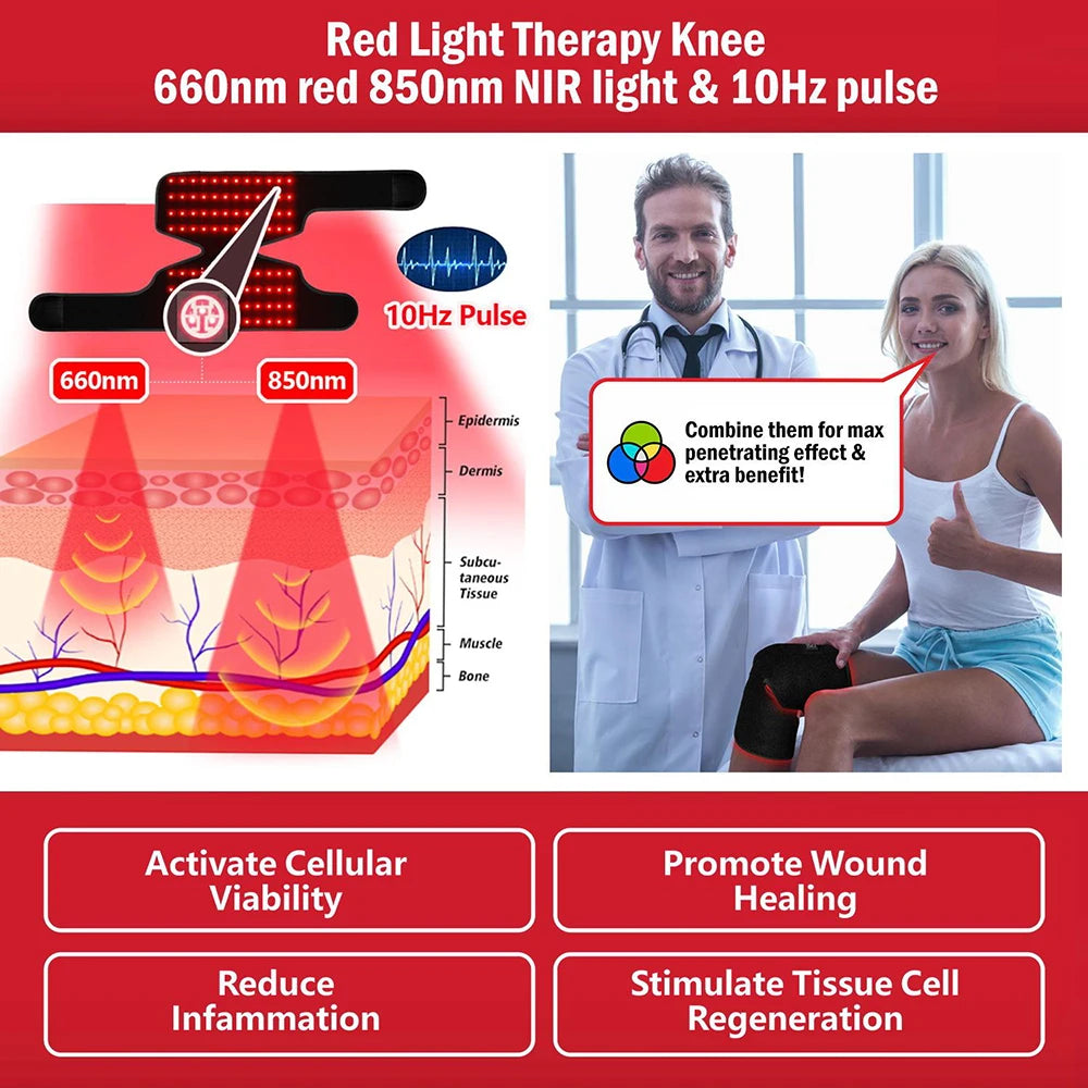 MagCellapy Red Light Therapy Knee Pad 850/660nm | Pain Relief