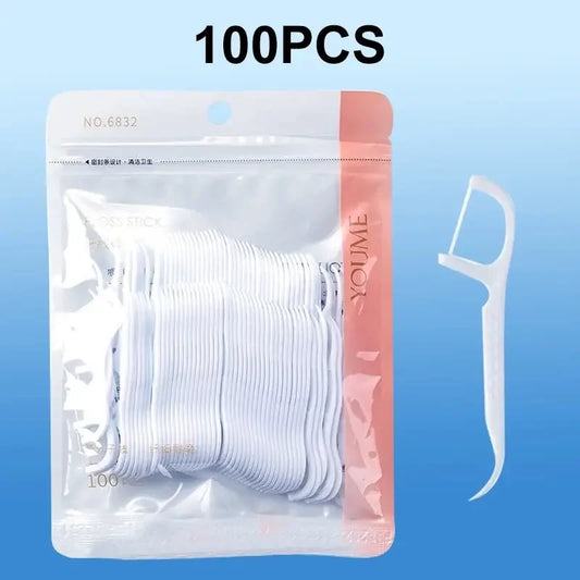 100/300/500pcs Disposable Dental Floss Stick Interdental Cleaning Line Proper Oral Care Portable Flosser For Daily Life Peaceful Pleasures Health and Wellness