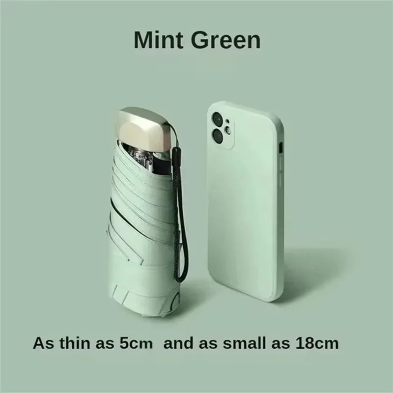 Mini Pocket Parasol – UV Protection Folding Sun & Rain Umbrella