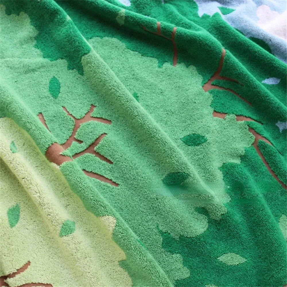 100% Cotton Embroidered Cartoon Towels for Kids & Adults Embroidered Cotton Towel Peaceful Pleasures Health and Wellness