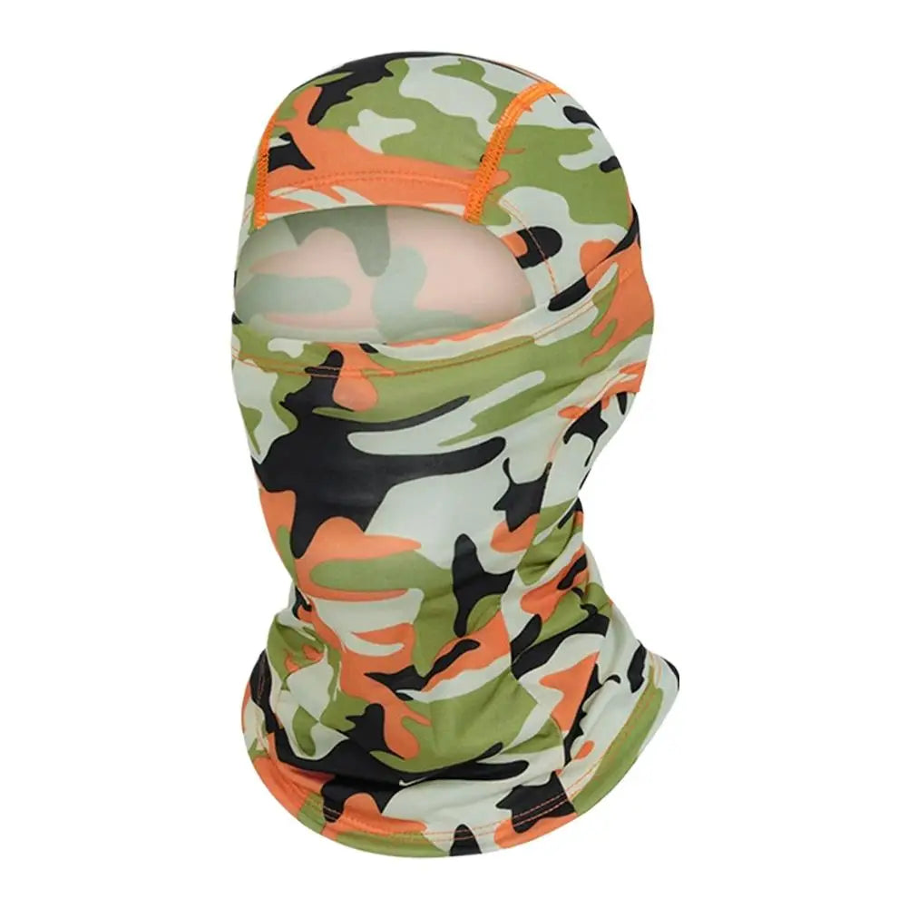 Full Face Mask for Men Women Camouflage Motorcycle Balaclava Quick Dry Cycling Headwear Fishing Skiing Sun Hood Hat 10 Colors Peaceful Pleasures Health and Wellness Orange