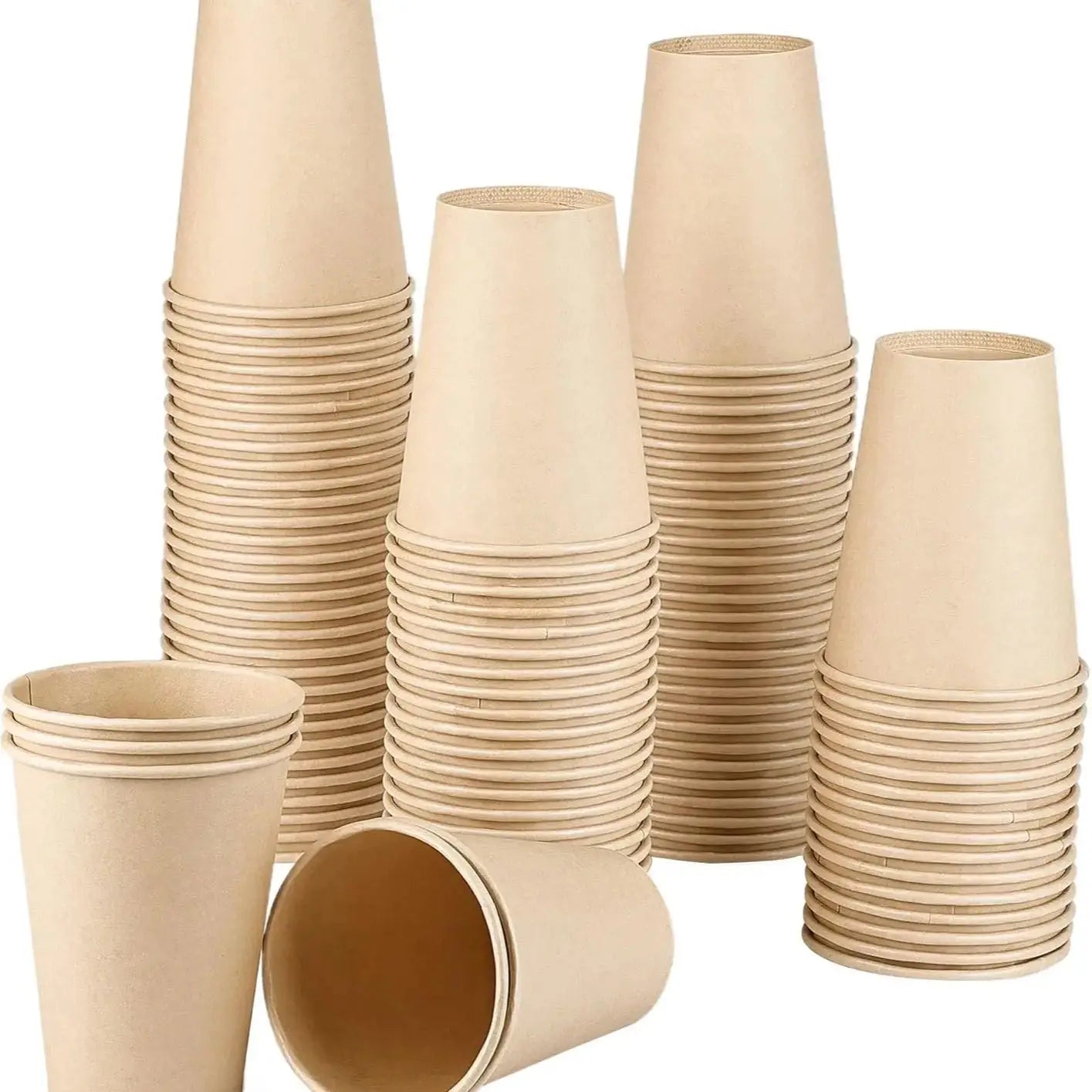 8 oz Bamboo Fiber Paper Cups Brown Kraft Disposable Coffee Cups Unbleached Cups for Hot/Cold Beverage Party Picnic Travel Events Peaceful Pleasures Health and Wellness 200PCS 1