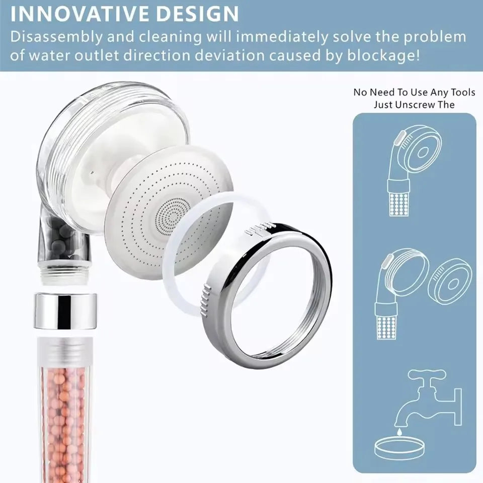 Filtered Handheld Shower Head | 3-Mode High Pressure Water Saving