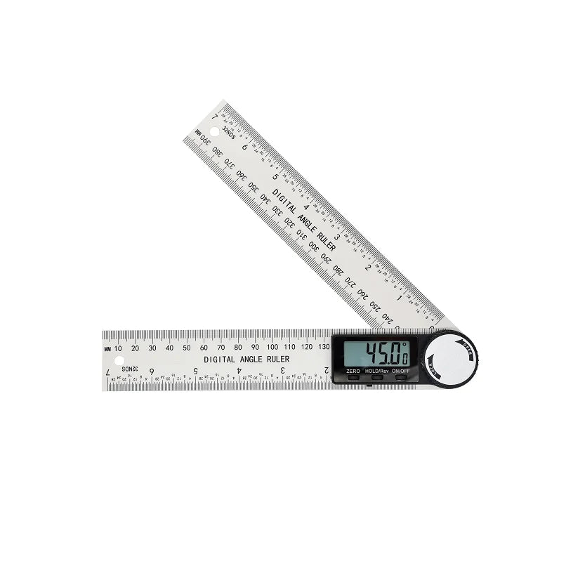 HOMEFISH 1 PC 2 in 1 Digital Angle Detector Scale Suitable for Woodworking Mutifunction Tools Measurement Tools High Accuracy Peaceful Pleasures Health and Wellness White