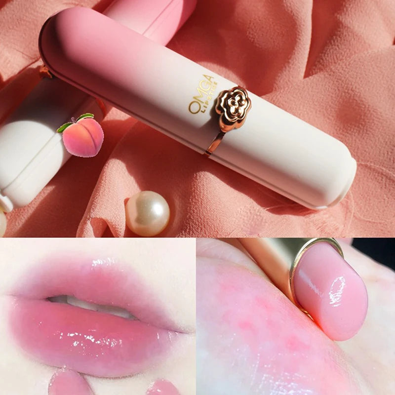 Peach Color-Changing Jelly Lip Balm – Moisturizing Non-Stick