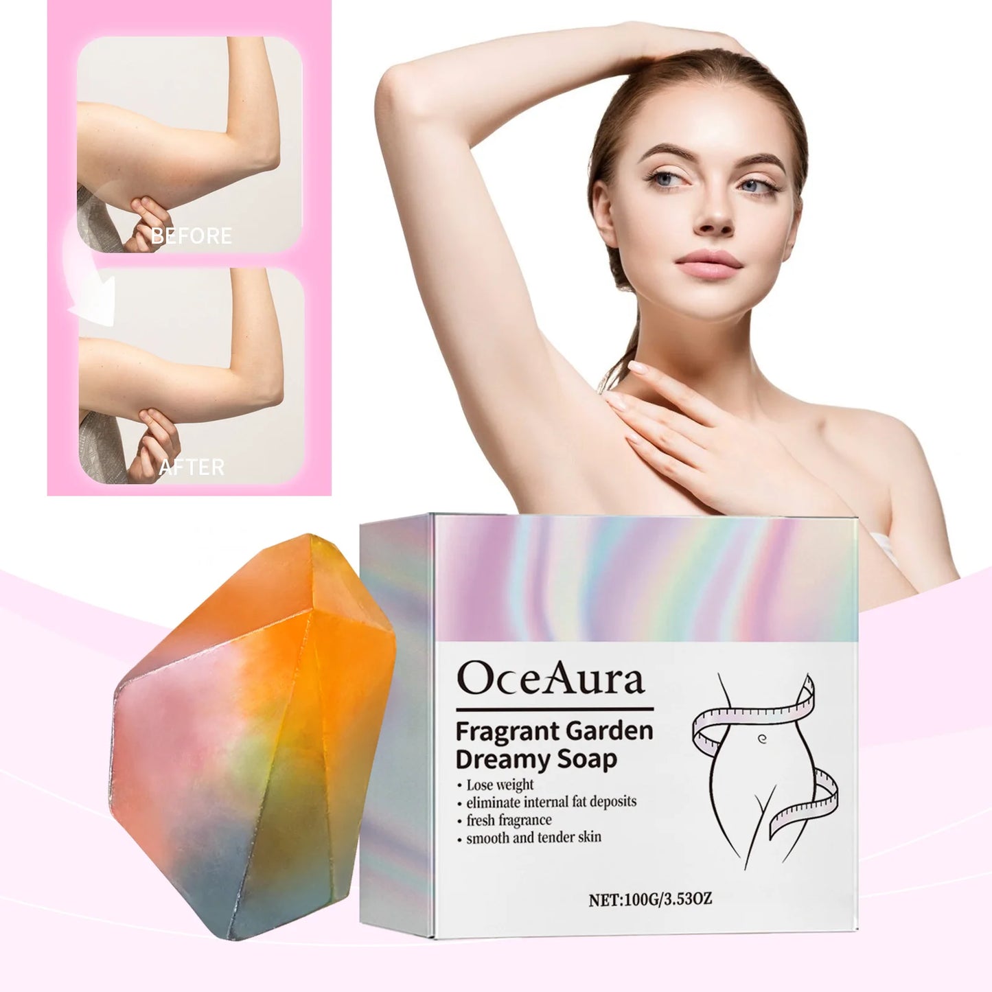 OceAura Rose & Ginger Handmade Bath Soap 100g – Deep Cleanse