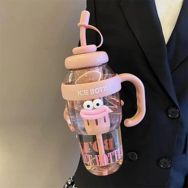 1100ml Water Bottle with Straw, Infuser & Leak-Proof Lid