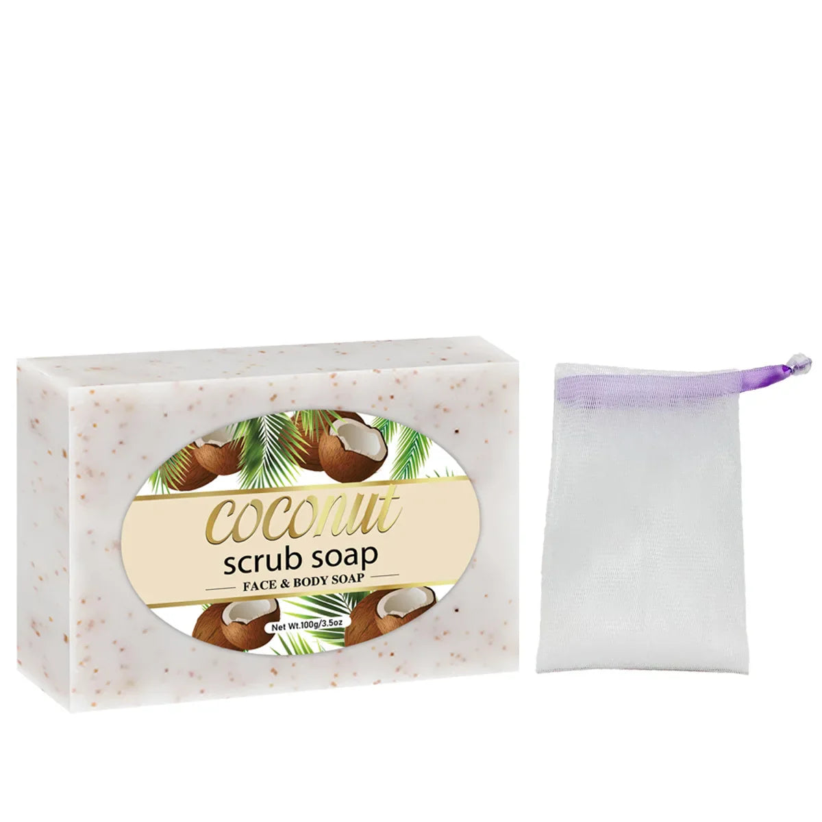 Coconut Scrub Soap – Handmade Exfoliating Face & Body Bar