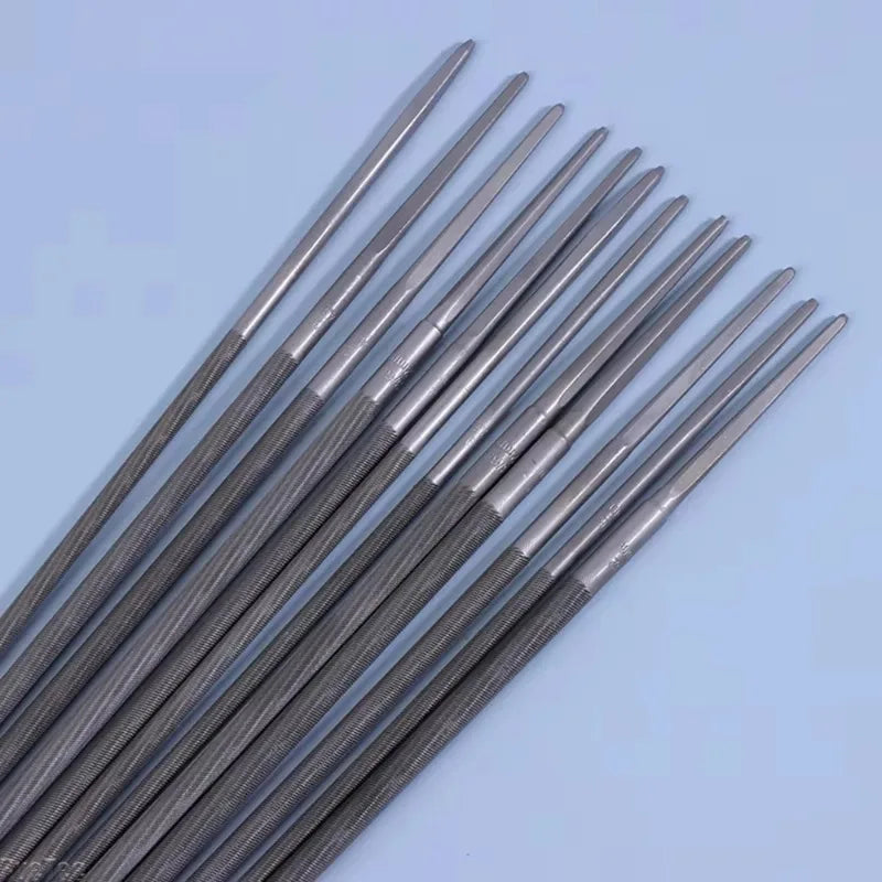 12-Piece Chainsaw Round File Set – 3.5–5.5mm High Carbon Steel