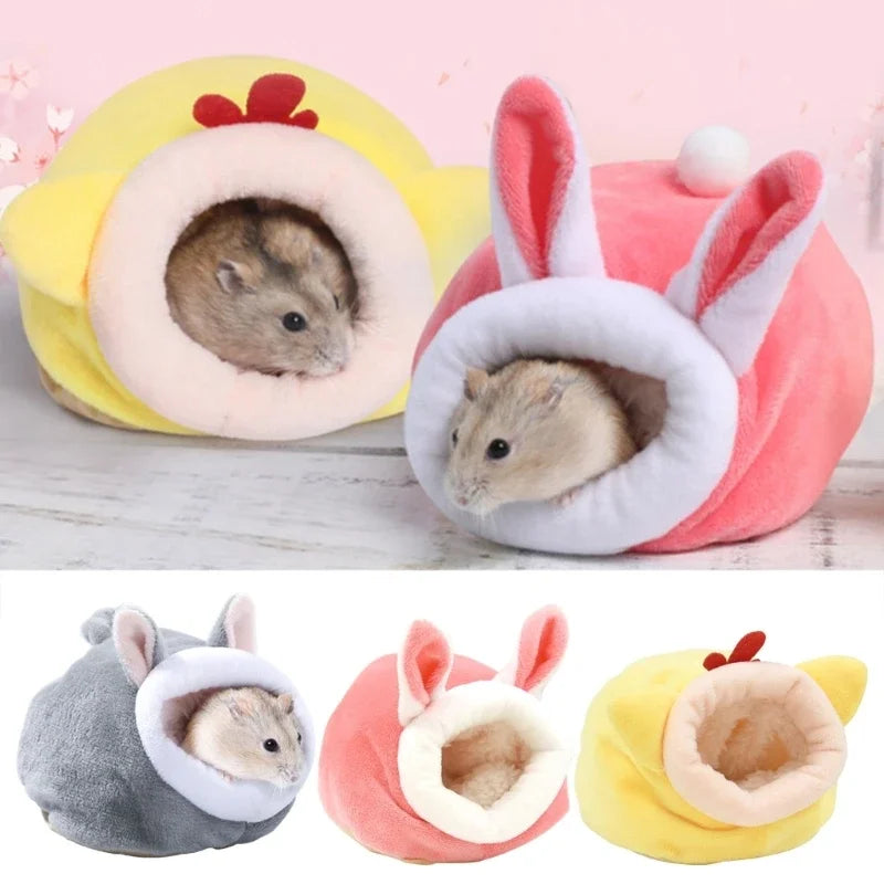 Plush Fleece Hamster Nest – Cozy House for Small Pets