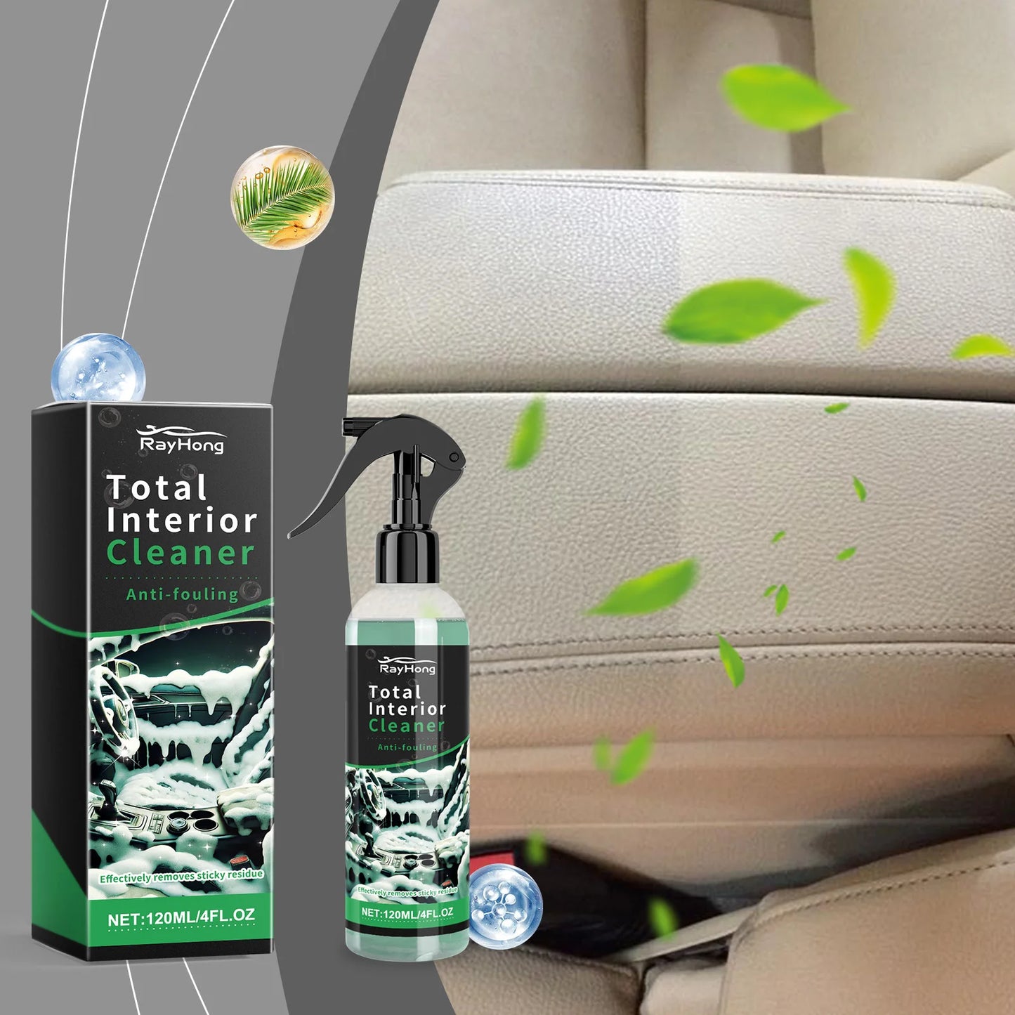 Car Interior Foam Cleaner Spray – Leather, Dash & Seat Detailer