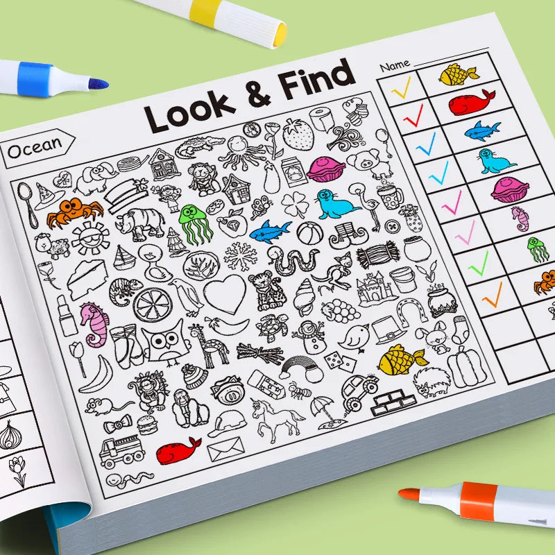 Children's Search Items Game Enhance Visual Perception Fun Coloring