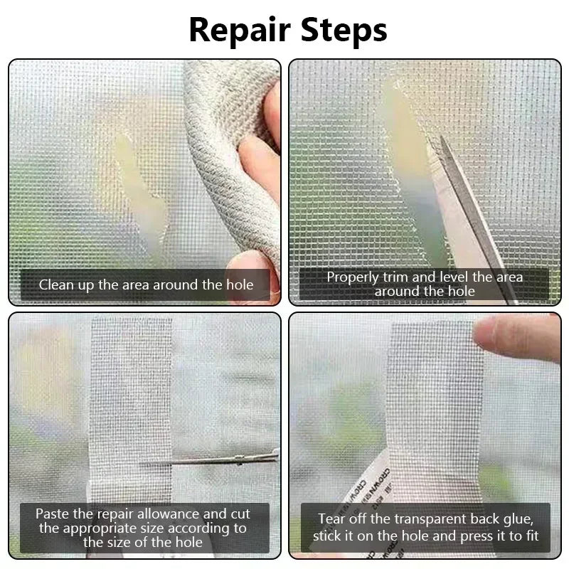 Self-Adhesive Fiberglass Window Screen Repair Tape 5×200cm