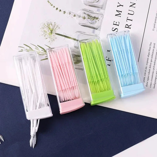 50-Pc Fish Bone Disposable Plastic Interdental Toothpicks Interdental Toothpick Peaceful Pleasures Health and Wellness