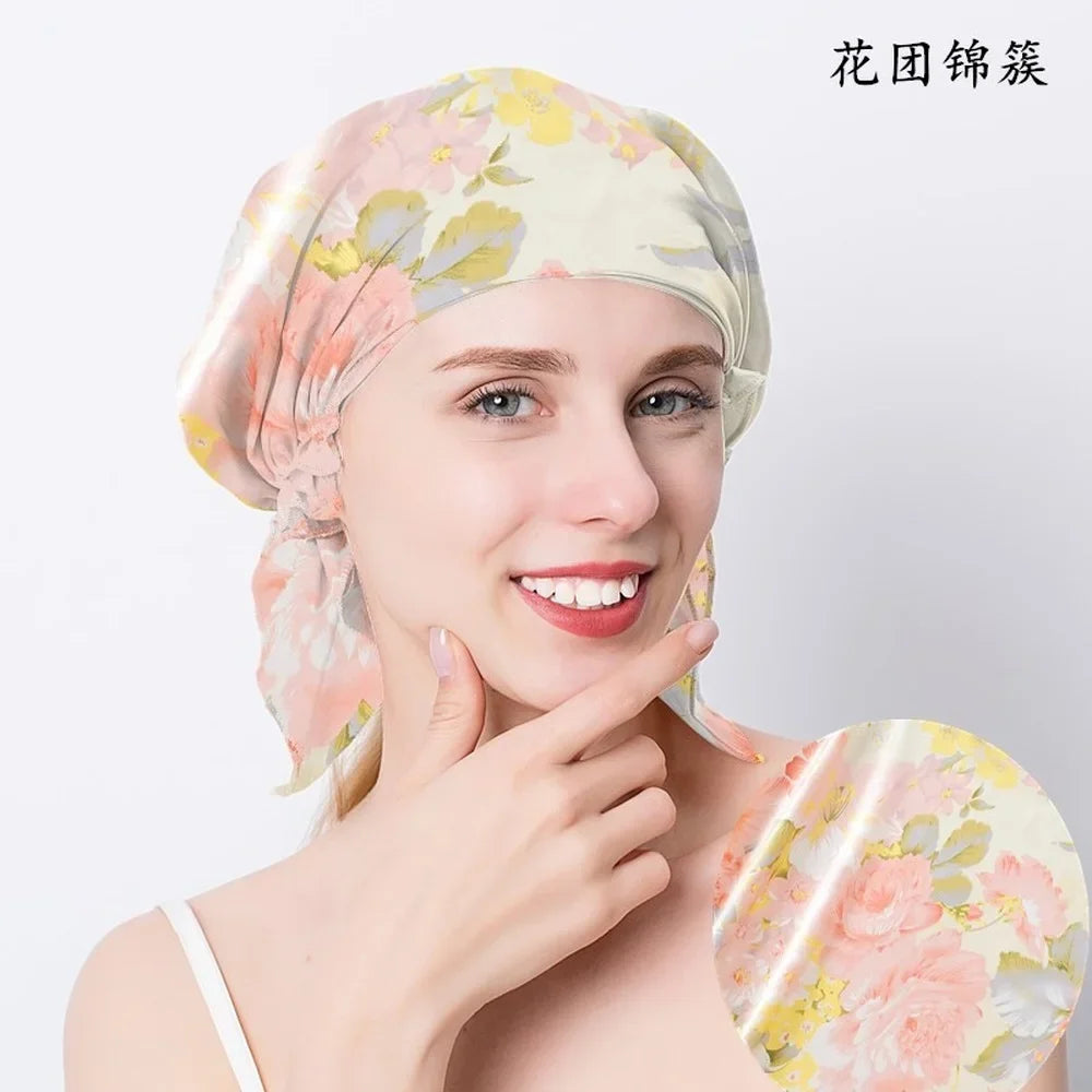 100% Mulberry Silk Sleep Cap – Hair Wrap Beanie for Women
