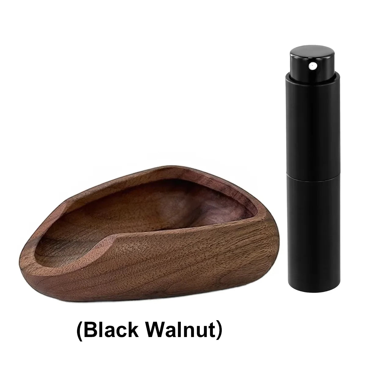 Wooden Coffee Bean Tray with Sleek Black Sprayer, Wood Dish for Coffee Beans, Perfect for Coffee Enthusiasts and Baristas Peaceful Pleasures Health and Wellness Black Walnut Wood