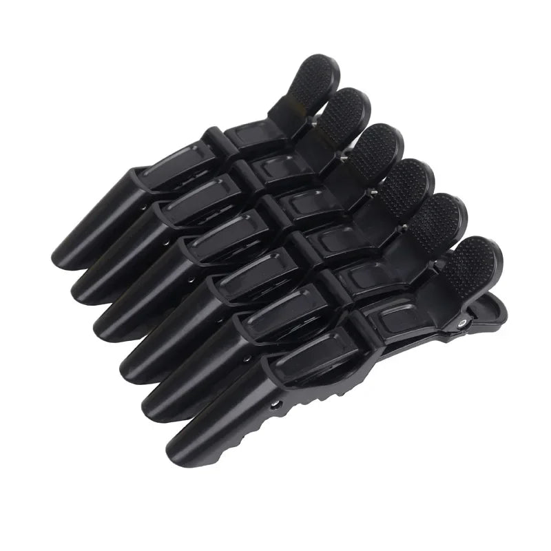 1/6pcs Black Alligator Hair Clips - Salon-Grade Non-Slip Grip, Wide Teeth & Double-Hinged for Hair Styling Clip Supplies Peaceful Pleasures Health and Wellness