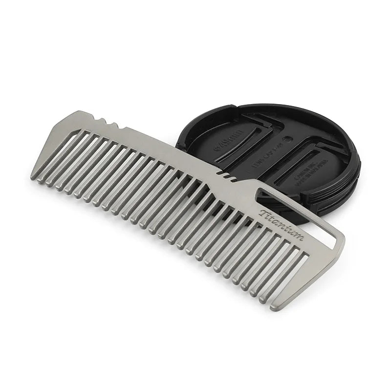 Non Rusting Pure Titanium Comb Portable Anti Static Hair Comb Mini Portable Titanium Alloy Combs EDC Super Light Titanium Combs Peaceful Pleasures Health and Wellness