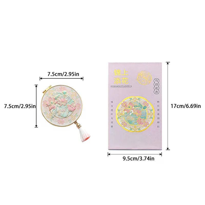 Chinese Style Metal Folding Makeup Mirror with Tassel | Portable