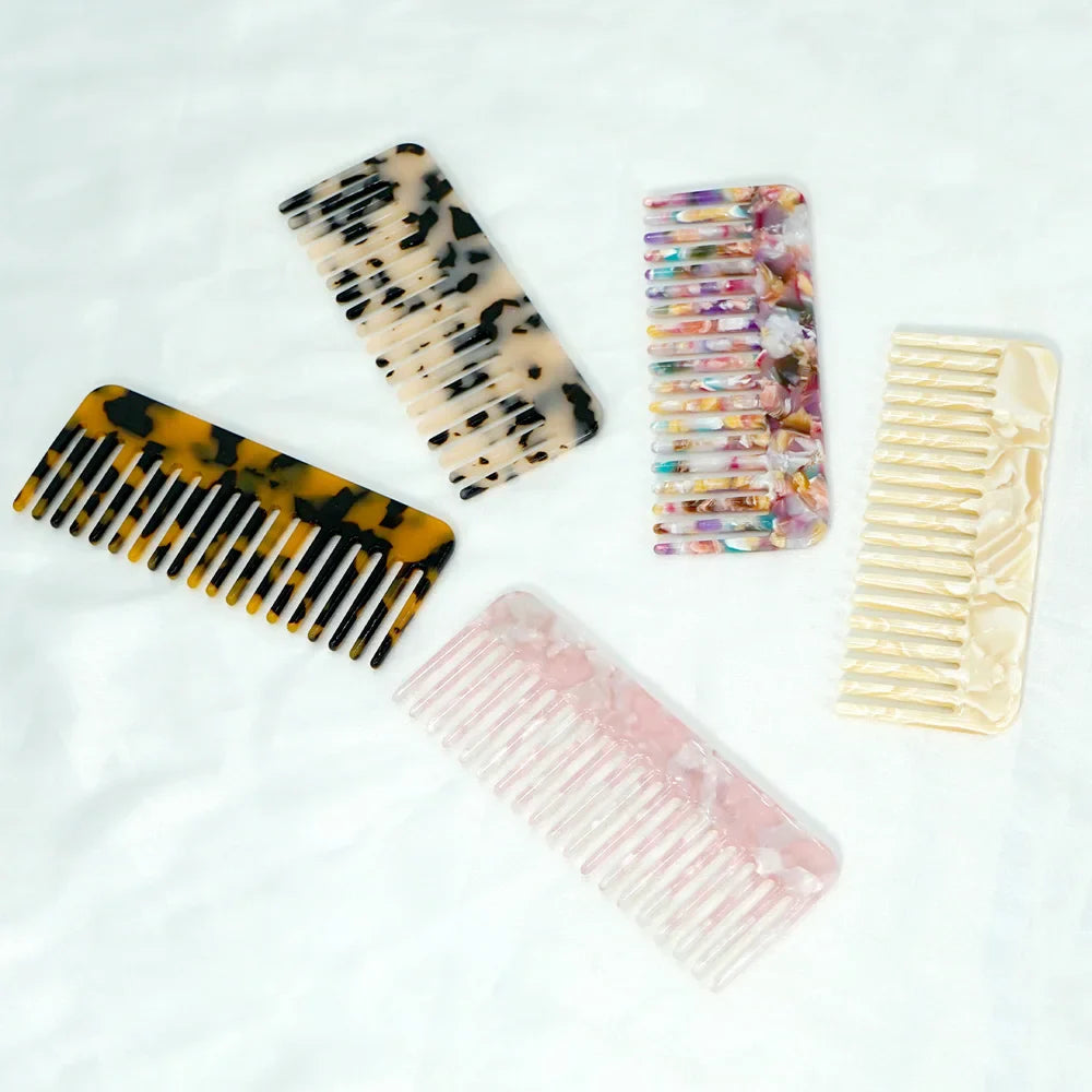 Acetate Wide Tooth Detangling Hair Comb – Anti-Static Set