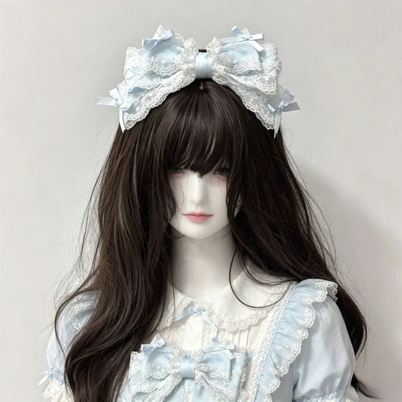 1pc Subtle and Versatile Sweet Ballet Style Lolita Big Bow Multi-layer Headband Lolita Headwear Peaceful Pleasures Health and Wellness