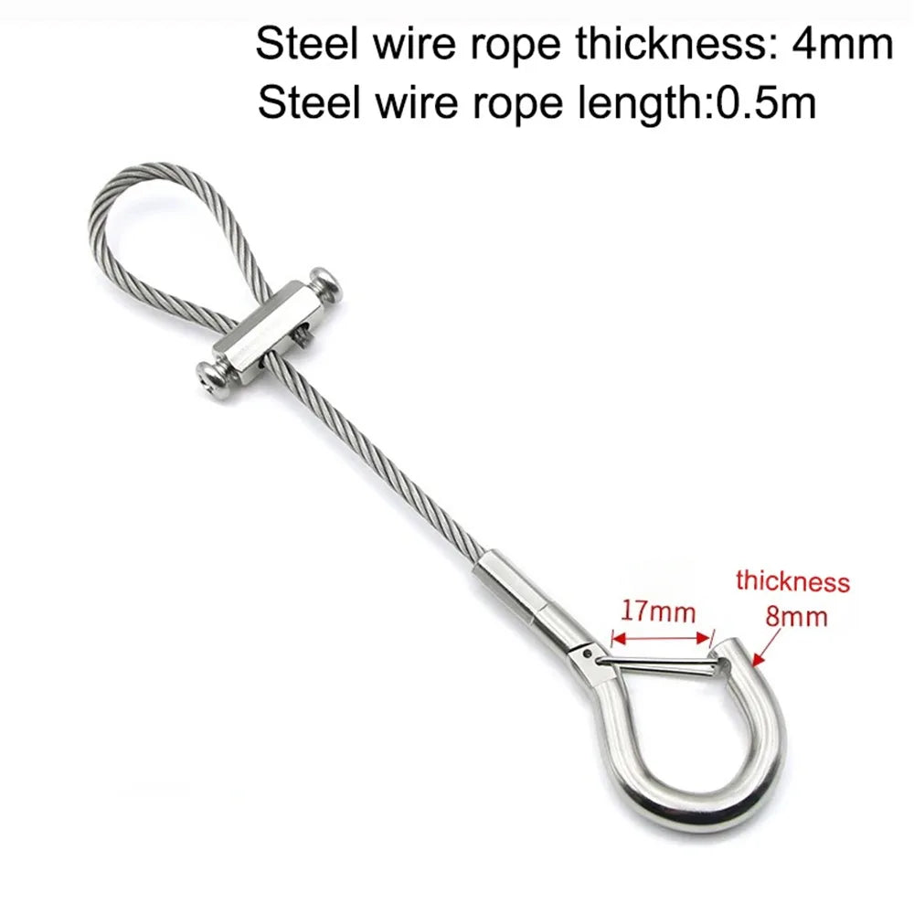 High Quality Stainless Steel Wire Rope Adjustable With Locking Suspension Lanyard Retractable Fastening Peaceful Pleasures Health and Wellness 4mmx0.5m