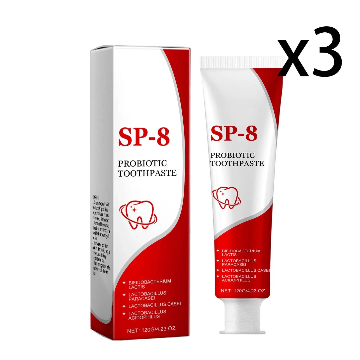 Probiotic Brightening White Toothpaste Removing Dental Plaque Preventing Tooth Decay Freshens Breath Cleaning Oral Toothpaste Peaceful Pleasures Health and Wellness 3x120g