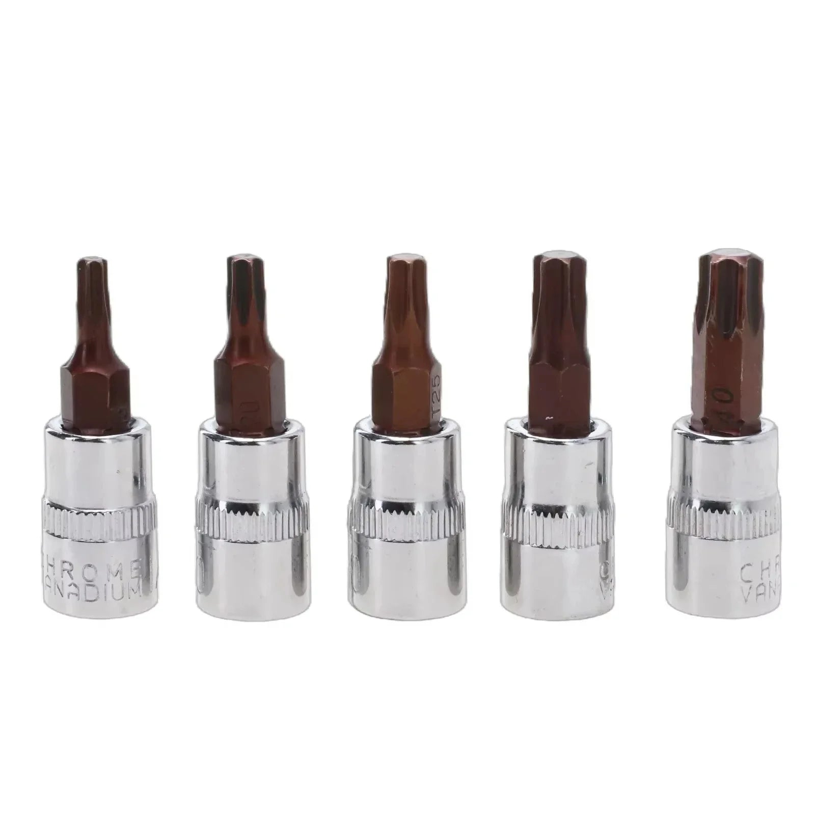5 Pcs Torx Screwdriver Bits 1/4 Inch Drive Socket Head Tools T15 T20 T25 T30 T40 Socket Wrench Adapter Hand Tools Peaceful Pleasures Health and Wellness Rose