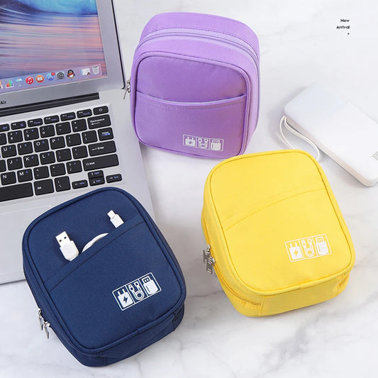 Waterproof Portable Cable Organizer Bag - Travel Digital Accessories Pouch for USB Power Bank Earphones Storage Case with Zipper Peaceful Pleasures Health and Wellness