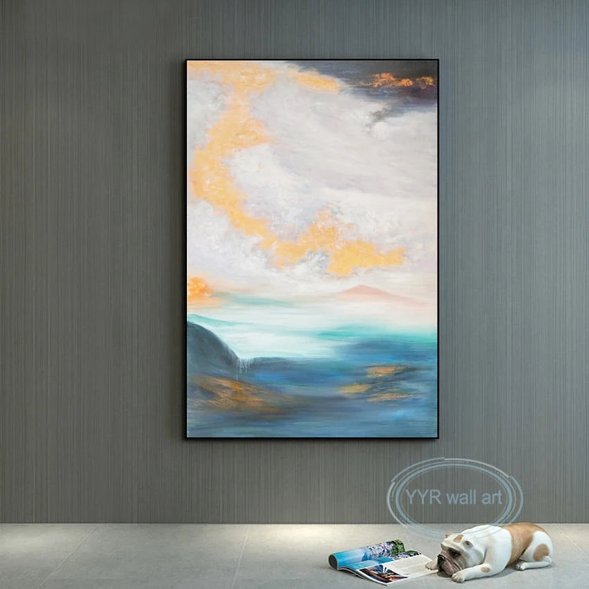 Decorative Oil Painting for Living Room Bedroom Aisle Canvas Wall Art 100% Handmade Abstract Poster Home Hotel Aesthetic Mural Peaceful Pleasures Health and Wellness