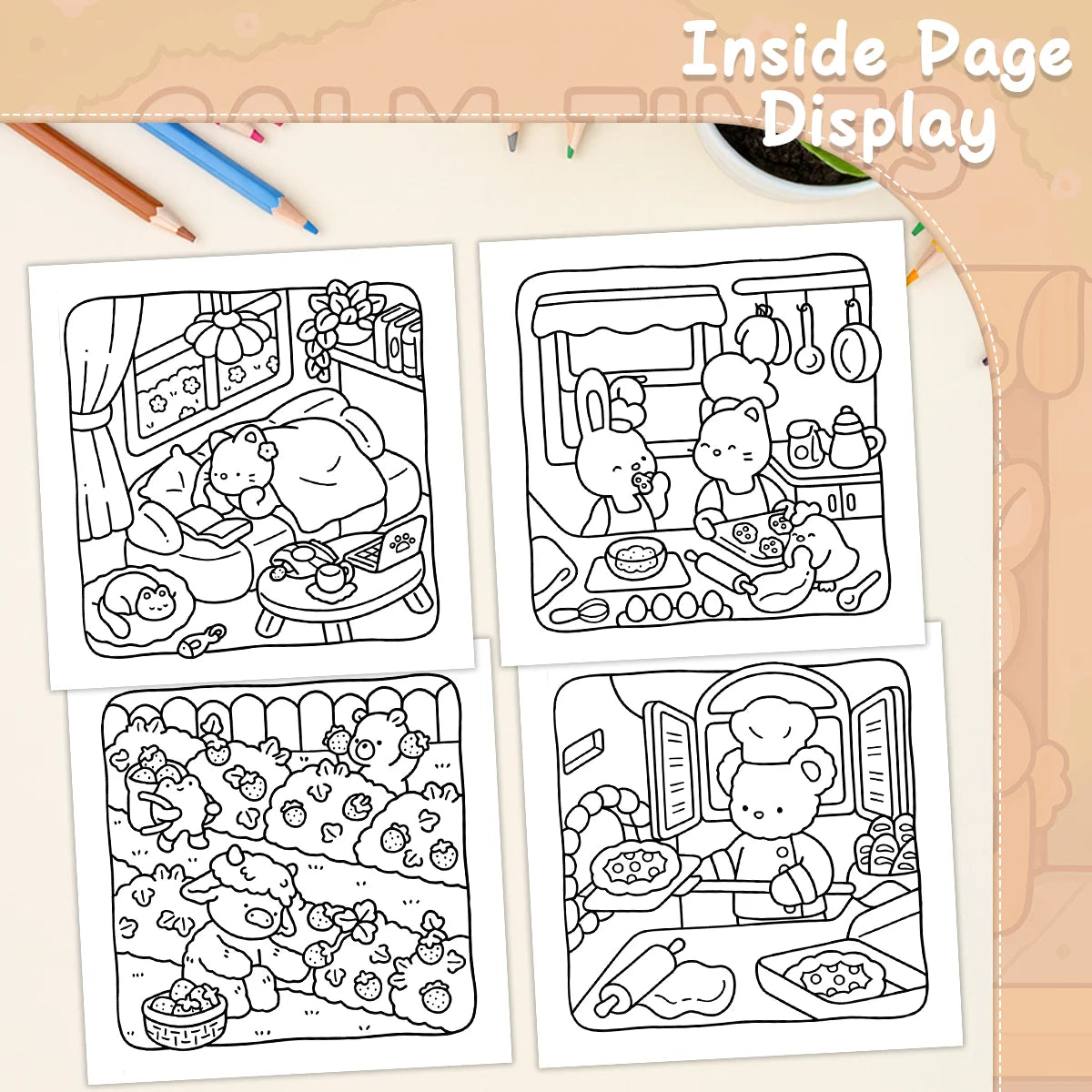 Cozy Coloring Books Adults Bold Easy Patterns Cute Drawing Book