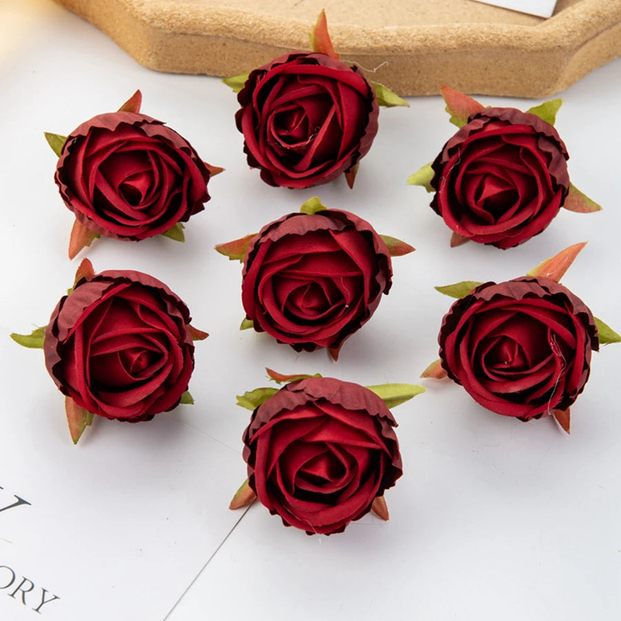 Artificial Silk Rose Heads 10/20 Pcs | Wedding & Home Decor