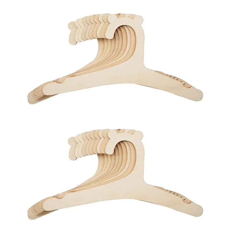 A36T-20 Pcs Baby Creative Hanger Rack Baby Wooden Clothes Hanger Home Girls Princess Room Nursery Decor For Kids Present Peaceful Pleasures Health and Wellness Light wood color