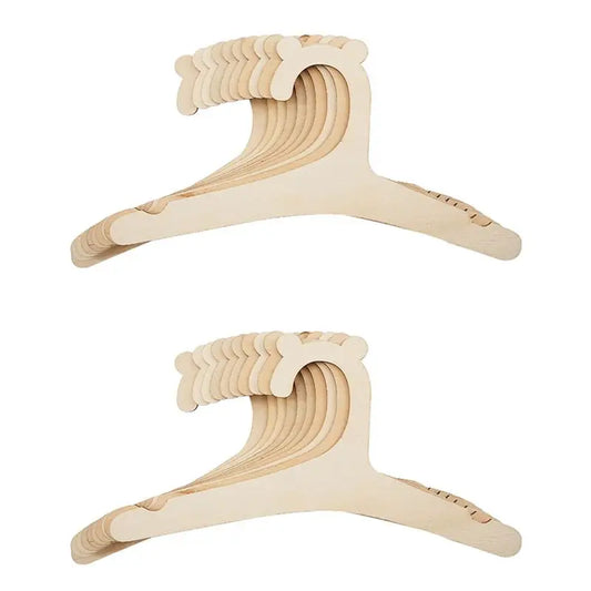 A36T-20 Pcs Baby Creative Hanger Rack Baby Wooden Clothes Hanger Home Girls Princess Room Nursery Decor For Kids Present Peaceful Pleasures Health and Wellness Light wood color