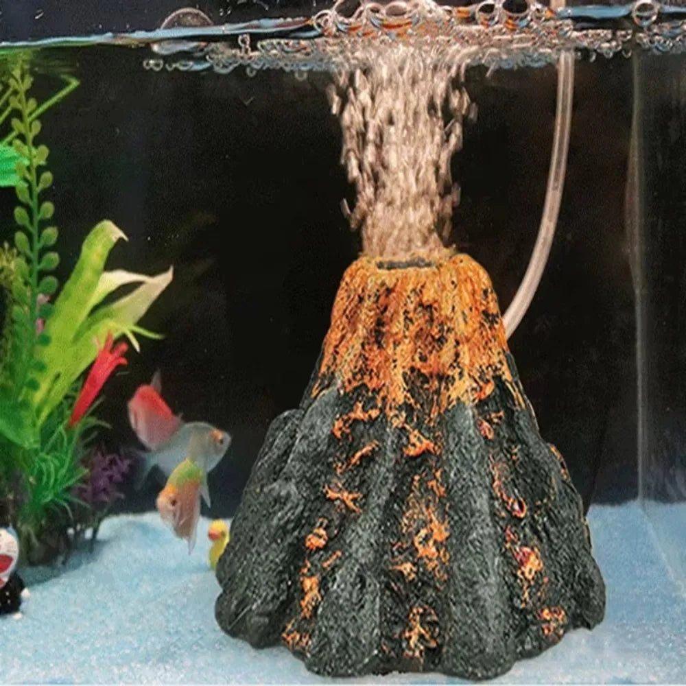 Aquarium Volcano Bubble Stone Fish Tank Ornament Decoration