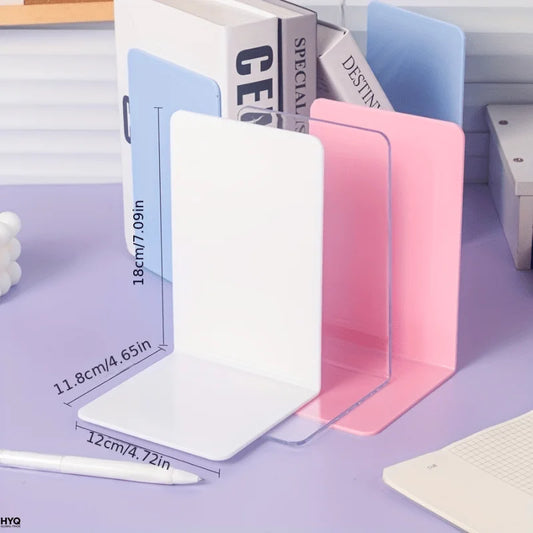 4 Clear Acrylic Bookends Desktop Display Stands Office Home Retail Peaceful Pleasures Health and Wellness
